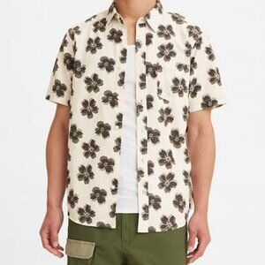LEVI'S Men's Size Medium Short Sleeve Classic Standard Fit Shirt Floral Print